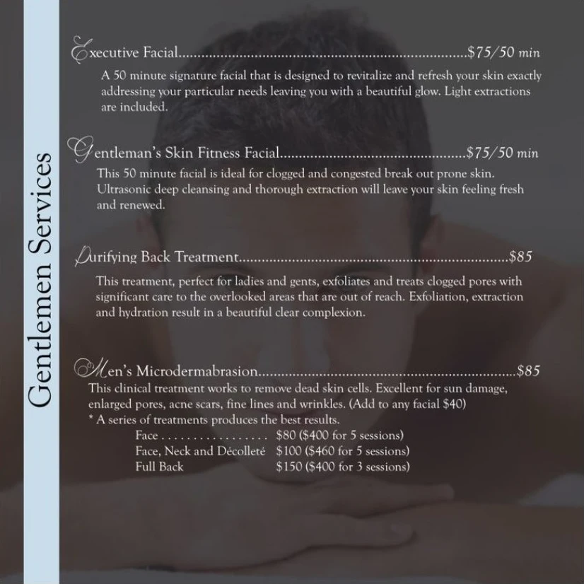 Chiropractic Amarillo TX Gentlemen's Menu